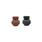 Vase cramique ornami forme ronde l. 13, 8 x h. 4, 8 cm terracotta / bleu