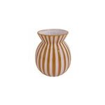 Vase en cramique  rayures textures jaune et blanc 16, 5 x h. 19 cm ornami