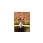 Vase multicolore joa en verre et bois peint �23 x h. 24 cm