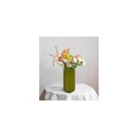 Vase tube feston en c�ramique vert h. 15 cm ornami