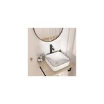 Vasque à poser carrée céramique blanc et noir kala Vasque à poser carrée céramique blanc et noir kala