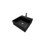 Vasque carre  poser en cramique noire, l. 40 x l. 40 x h. 14 cm, galedo fjord