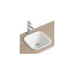 Vasque  encastrer carre cramique blanc oasis