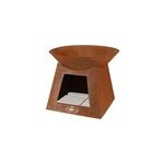 Vasque feu et stockage de bois s esschert