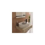 Vasque � poser ovale en b�ton beige effet mouchet� l. 54 x h. 12 x p. 36, 5 cm, homesight pao