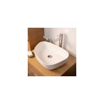Vasque � poser ovale c�ramique blanc brillant l. 48 x h. 13 cm homesight pebble