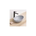 Vasque � poser ovale en c�ramique effet b�ton h. 14 cm ondee