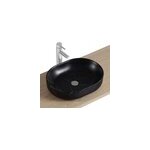 Vasque  poser ovale gamme lou en cramique imitation marbre noir l. 48 x p. 37 x h. 12 cm