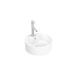 Vasque rectangulaire  poser en cramique blanche, diamtre 41 x h. 14, 5 cm, galedo fjord