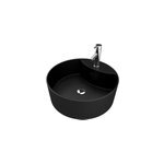 Vasque ronde � poser en c�ramique blanche, diam�tre 41 x h. 15 cm, galedo fjord