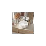 Vasque à poser ronde en céramique terrazzo gris Ø35 x h. 12 cm, galedo Vasque à poser ronde en céramique terrazzo gris Ø35 x h. 12 cm, galedo