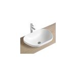 Vasque semi - encastrée galet céramique blanc ola Vasque semi - encastrée galet céramique blanc ola