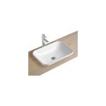 Vasque semi - encastr�e rectangulaire c�ramique blanc theodor