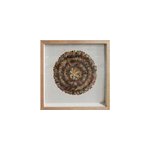 Vitrine dcorative plumes noires et rousses l. 60 x l. 60 cm