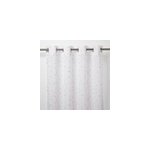 Voilage goodhome pyrite blanc motifs argent l. 140 x h. 260 cm