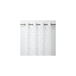 Voilage goodhome pyrite blanc motifs gris fonc� l. 140 x h. 260 cm