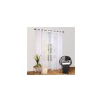 Voilage � illets �tamine broderie papillons blanc l. 240 x l. 140cm dylrev