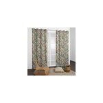 Voilage � illets imprim� feuillage tropical l. 140 x h. 260 cm jby creation