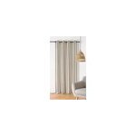 Voilage � illets poly - lin davina l. 145 x h. 260 cm ray� beige