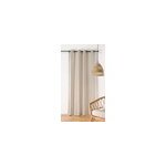 Voilage � illets poly - lin sarah l. 145 x h. 260 cm ray� beige