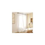 Voilage tamisant � illets effet lin tongi blanc l. 260 x l. 140cm goodhome