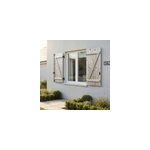 Volet battant acier et bois naturel - l. 120 - h. 125 cm - 2 vantaux