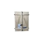 Volet battant acier et bois naturel - l. 100 x h. 125 cm - 2 vantaux Volet battant acier et bois naturel - l. 100 x h. 125 cm - 2 vantaux