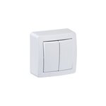 Interrupteur commande volet - roulant 2 boutons complet saillie schneider electric alr�a blanc