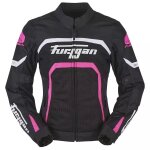 Blouson femme furygan lady mystic evo vented noir blanc rose