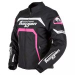 Blouson femme furygan mystic lady evo noir blanc rose