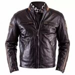 Blouson helstons ace rag marron noir