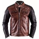 Blouson helstons cruiser rag camel noir
