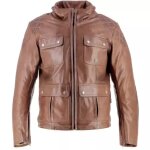 Blouson helstons hunt marron clair