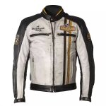 Blouson helstons indy rag noir blanc jaune