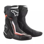 Bottes alpinestars smx plus v2 noir blanc rouge fluo
