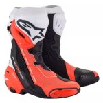Bottes alpinestars supertech r vented noir blanc rouge fluo Bottes alpinestars supertech r vented noir blanc rouge fluo