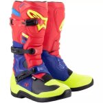 Bottes cross alpinestars tech 3 rouge bleu foncé jaune fluo Bottes cross alpinestars tech 3 rouge bleu foncé jaune fluo