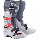 Bottes cross alpinestars tech 7 gris fonc gris clair rouge