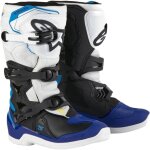 Bottes enfant cross alpinestars tech 3s youth blanc bleu