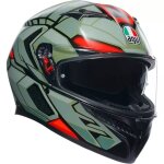 Casque agv k3 decept vert rouge noir mat Casque agv k3 decept vert rouge noir mat