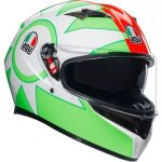Casque agv k3 rossi mugello 2018 vert rouge