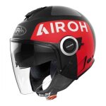 Casque airoh helios up noir rouge mat