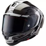 Casque alpinestars supertech r10 element noir carbon argent noir brillant