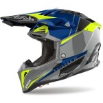 Casque cross airoh aviator 3 push bleu gloss