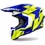Casque cross airoh twist 3 dizzy bleu jaune brillant