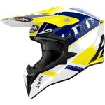 Casque cross airoh wraaap feel jaune bleu brillant
