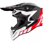 Casque cross airoh wraaap reloaded rouge brillant