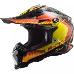 Casque cross ls2 mx700 subverter arched noir jaune rouge