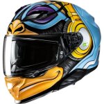 Casque hjc f71 monkey dj mc23 bleu orange