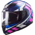 Casque ls2 ff320 stream evo loop bleu rose fluo